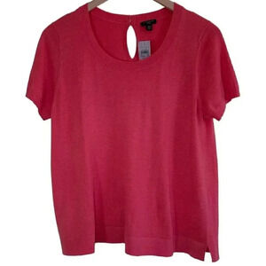 NWT Ann Taylor Petite Sweater Short Sleeve Pink Coral Size XLP